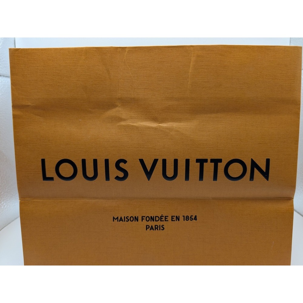 Louis Vuitton Small Gift Bag Orange Brown Blue Double Handles 9.75 x 8.25 x 6 - Picture 5 of 6